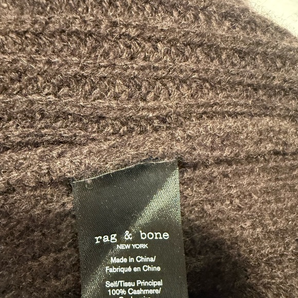 rag & bone 100% Cashmere Knit Hoodie Sweater Brown Size M Hooded Pullover - Picture 4 of 5